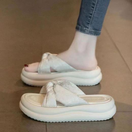 仙女风配裙子孕妇沙滩鞋女款2025年新款夏季外穿厚底国风凉拖鞋 商品图2