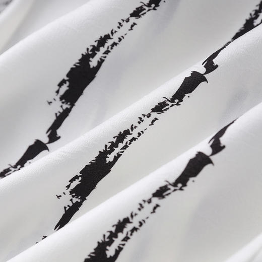 「高货wl」全新升级【铂金会员367/天猫499/差价132】(99312)洛诗琳墨白印花收腰短袖上衣随性老钱风休闲长裤两件套女 商品图3