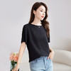 QS-12501551【真丝柔叠绉】原创真丝打底上衣女夏款桑蚕丝薄款短袖T恤女1551 商品缩略图2