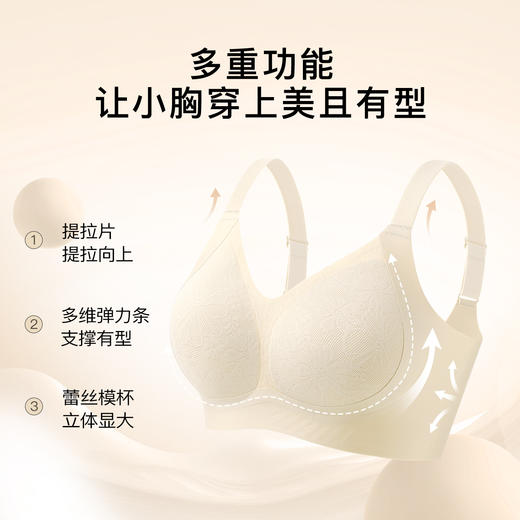 反重力提拉】时尚蕾丝小胸聚拢内衣女软支撑上托提拉防垂收副乳清风兰雪 商品图1