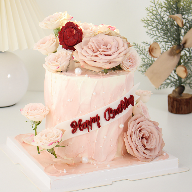 0675 “花团锦簇” 鲜花蛋糕（提前24小时预定）