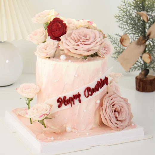 0675 “花团锦簇” 鲜花蛋糕（提前24小时预定） 商品图0