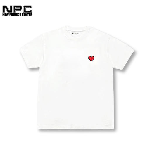 NPC潮牌李晨nic同款胸前小爱心发泡印花全棉短袖T恤情侣NP22TE77 商品图2