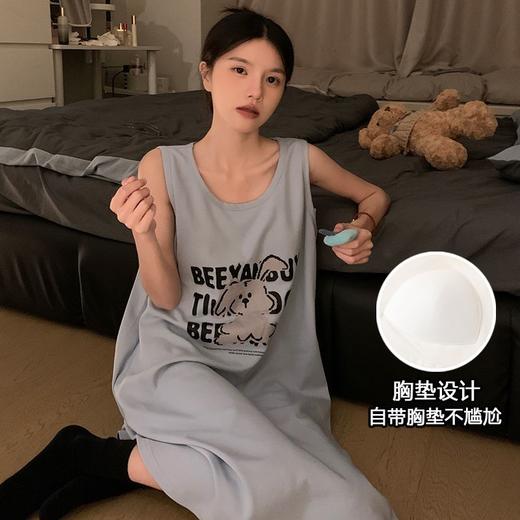 【卡通睡裙】睡衣女夏季新款睡裙仿棉背心带胸垫固定防走光舒适家居服。ry 商品图8