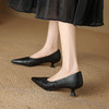 【预售5天】法式浅口软皮舒适高跟鞋新款低跟休闲通勤工作鞋四节单鞋女MLJ&C158 商品缩略图4