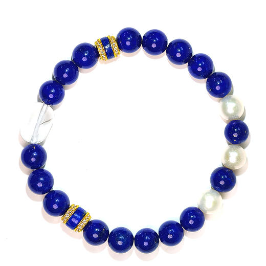 易祈吉祥五行补水手链青金石手串925银手链珍珠饰品送礼男女款手串礼物 商品图4