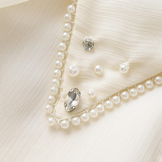 精致复古衬衫华丽钉珠上衣夏季女(货号:MF86TP014Y1001) 商品图2