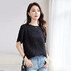 QS-12501551【真丝柔叠绉】原创真丝打底上衣女夏款桑蚕丝薄款短袖T恤女1551 商品缩略图1