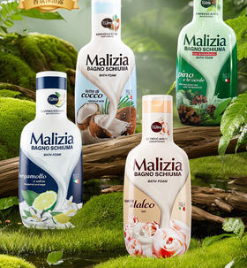 玛莉吉亚Malizia意大利原装进口沐浴露 持久留香72小时 香体 1000ml*2 男女士通用保湿滋润补水沐浴液 增空分装瓶