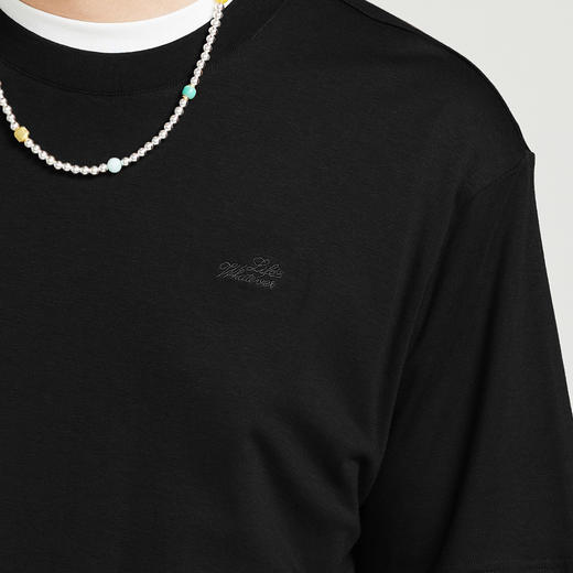 NPC潮牌老钱风字母刺绣【莱赛尔】羊毛短袖短裤舒适套装NP45TE08 商品图2