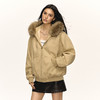 Ariseism 美式复古连帽带毛领棉衣外套女冬季新款加厚棉服 商品缩略图1