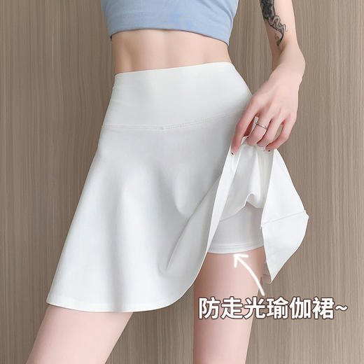 买一送一运动短裙鲨鱼女假两件防走光瑜伽裙跑步健身网球羽毛球百褶外穿 商品图1