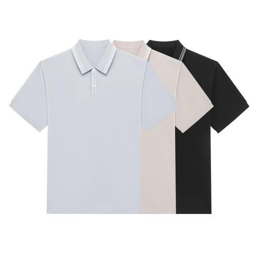 GXG男装 多色简约条纹点缀时尚短袖POLO衫T恤 夏季热卖翻领T恤 商品图4