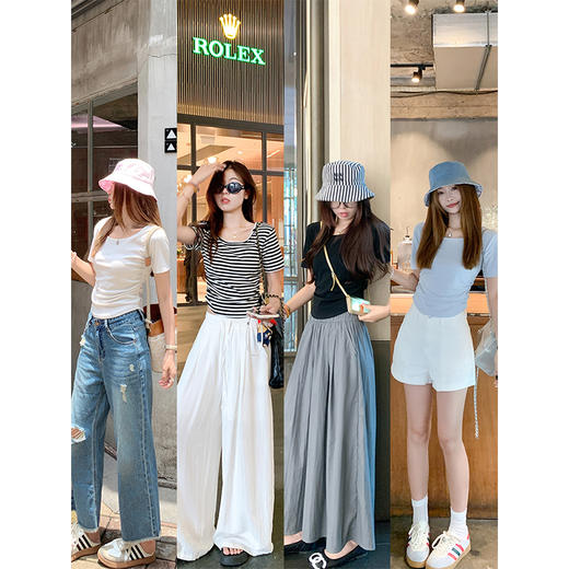 <曾小咸推荐> 现货秒杀！微信超特价！3色褶皱正肩短袖T 日常89.99 立减40 秒杀49.99！ 商品图4