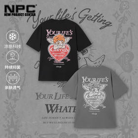 NPC潮牌背后撞色天使爱心印花短袖T恤男童趣索罗娜透气NP54TE24