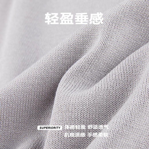 NPC潮牌袖口撞色条纹【混纺】针织短袖T恤男圆领垂感透气NP53TS20 商品图4