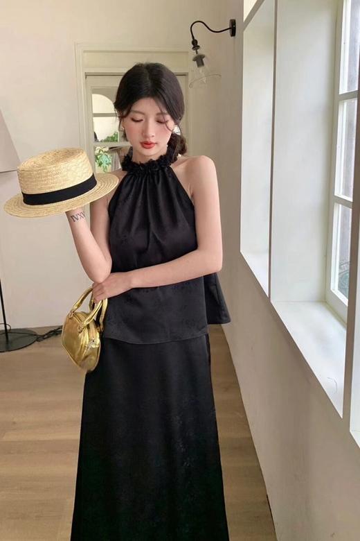 ELLA JADE 优雅立体花朵挂脖背心+高腰显瘦半身裙 20479 商品图3