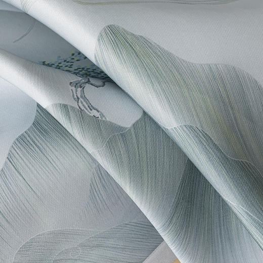 商超爆款【丝享新中式冰氧霜冻牛奶丝PRO印花席墨川风华】灰色 A类标准面料 双立丝工艺 加快空气流通 散热排湿 商品图5