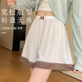 买一送一拍下发2件任选颜色冰丝安全裤女夏薄2025新款蕾丝防走光可外穿不卷边短裤宽松打底裤