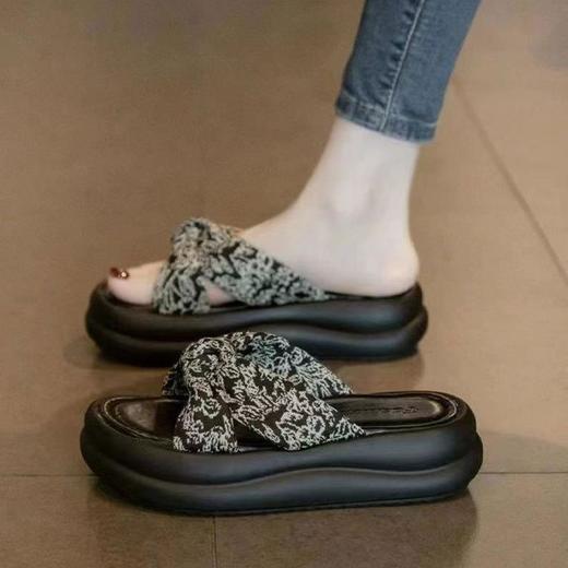 仙女风配裙子孕妇沙滩鞋女款2025年新款夏季外穿厚底国风凉拖鞋 商品图0