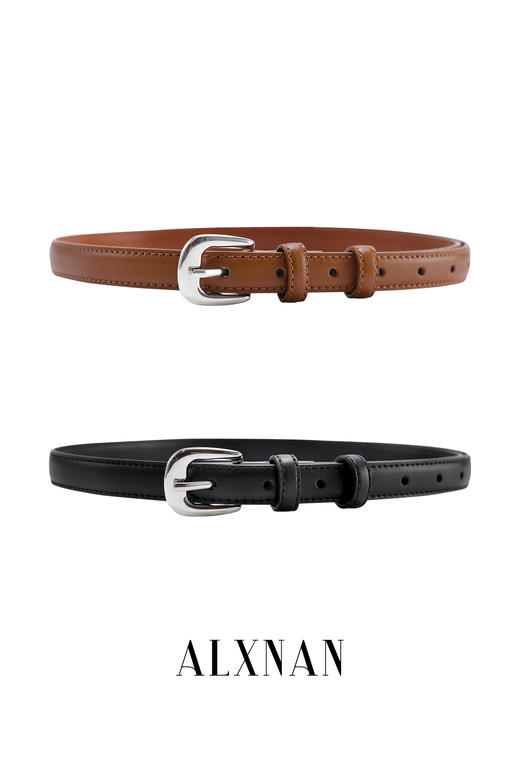 鹿向南「蒙田饰带」简约时尚百搭单品新款银扣皮带配半身裙真皮女 商品图5