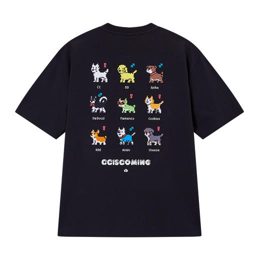 NPC潮牌CC系列背后立体【十字绣】九宫格短袖T恤男乐高风CC53TE09 商品图5