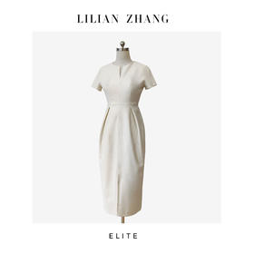 E“定制”——静奢风——风尚之选———法式简约优雅花苞连衣裙 2501014