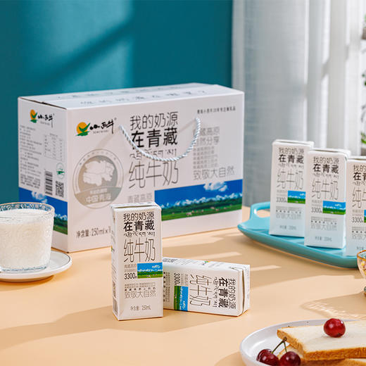 【光明&小西牛】青藏奶源盒装纯牛奶 全脂灭菌礼盒装纯牛奶 250ml*10盒/箱 商品图3