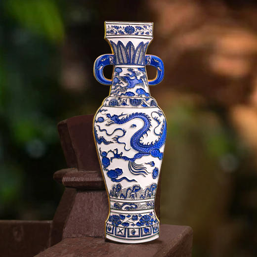 【元青花瓶】金属冰箱贴AR文物文创大维德元青花贯耳瓶磁贴旅游博物馆冰箱贴 商品图2