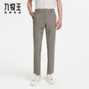 九牧王 旅途疗愈 夏修身版无褶咖色冰爽经编横纹肌理休闲裤JA5D20432 商品缩略图0