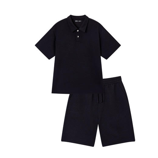 NPC潮牌复古【肌理感】POLO衫短裤套装男挺括有型松紧腰NP53TP14 商品图9