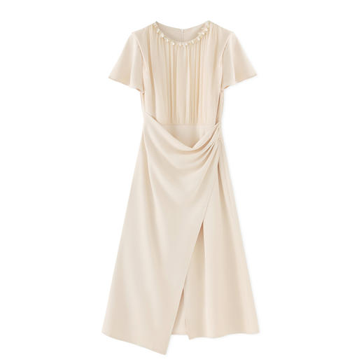 「高货wl」全新升级【铂金会员349/天猫469/差价120】(01519)洛诗琳新款气质通勤重工亮片开叉收腰显瘦知性优雅连衣裙 商品图3