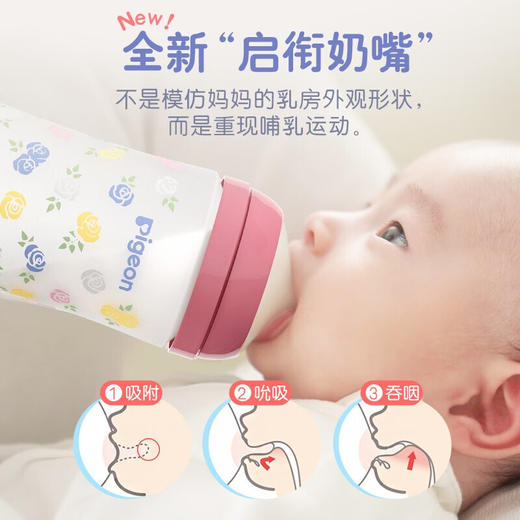 贝亲 硅胶彩绘玻璃奶瓶240mlL号繁花【宝库优选】 商品图2