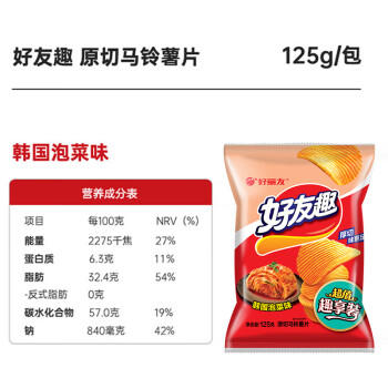 好丽友（ORION）好友趣韩国泡菜味125g 追剧休闲零食薯片膨化食品儿童解馋小吃 /休闲食品 /膨化食品 /薯片 商品图2