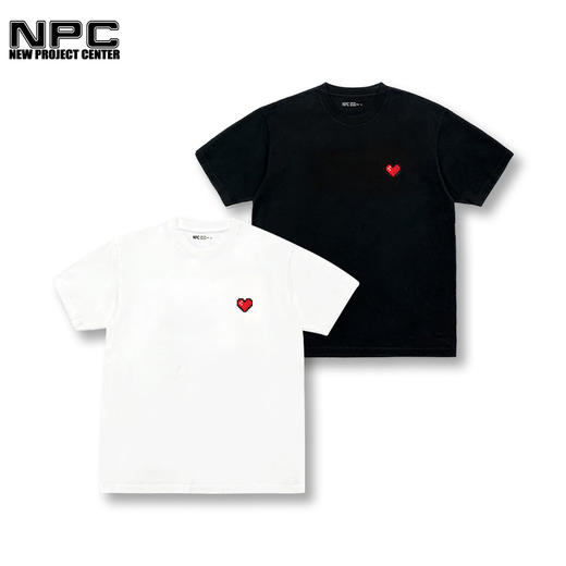 NPC潮牌李晨nic同款胸前小爱心发泡印花全棉短袖T恤情侣NP22TE77 商品图0