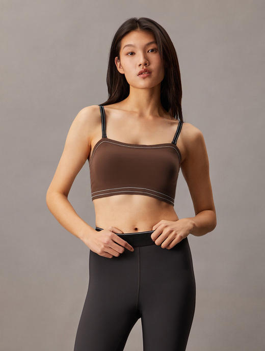 官网550！杨幂同款撞色肩带运动文胸 高弹防震固定一体杯健身瑜伽抹胸内衣胸罩女 商品图5