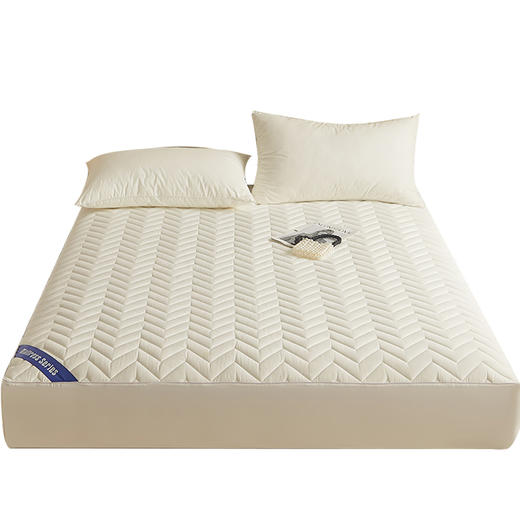 自然醒全棉波纹透气床笠床褥垫套家用卧室防滑褥子宿舍垫被席梦思保护垫薄软垫LN 商品图5