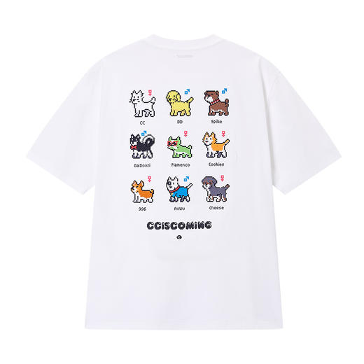 NPC潮牌CC系列背后立体【十字绣】九宫格短袖T恤男乐高风CC53TE09 商品图6