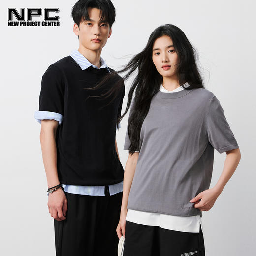 NPC潮牌100%【莱赛尔】刺绣小标圆领短袖T恤男微弹轻盈透气NP53TS19 商品图0