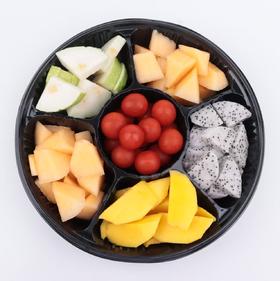 单买不送 仅随蛋糕/下午茶一起配送~【鲜切水果果盘】香甜芒果、酸甜圣女果、清甜哈密瓜、火龙果、芭乐，可选300g/720g/1050g（深圳）