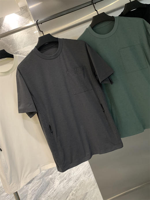 设计师款！凉感透气！侧边网眼速干！2025夏季男士休闲多口袋短袖T恤！ 商品图5