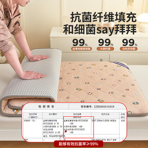 自然醒全棉纯棉抗菌三明治学生床垫4cm软垫床褥垫宿舍床垫家用卧室垫子可折叠LN 商品图4