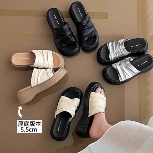 优选丨【2025夏季新款】浅幼女式厚底松糕鞋 增高 防水 材质柔软 知性优雅 商品图0