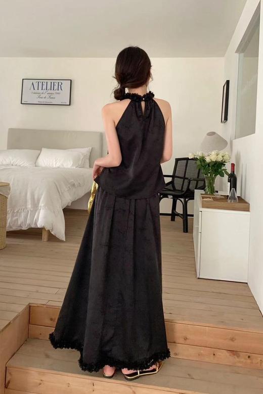 ELLA JADE 优雅立体花朵挂脖背心+高腰显瘦半身裙 20479 商品图6