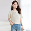 QS-12501517【真丝提花】丝绸原创女装桑蚕丝圆领T恤夏短袖打底衫女1517 商品缩略图1