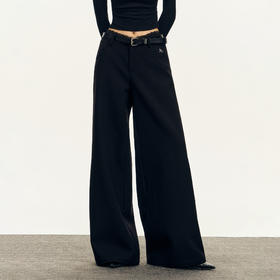 Ariseism 美式复古垂感蕾丝腰头西装裤女春秋新款休闲长裤子