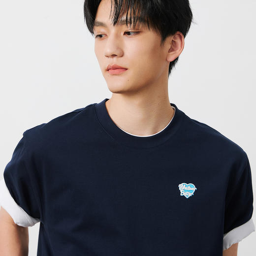 NPC潮牌100%棉背面撞色爱心字母印花短袖T恤男凉感冰皮NP54TE28 商品图2