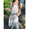 <曾小咸推荐>韩版白色过膝无袖腰带连衣裙 商品缩略图1