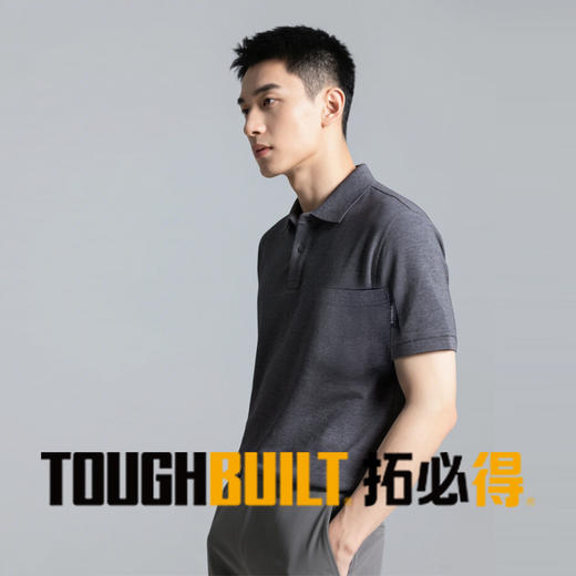 短袖男polo衫纯棉正肩衬衫领t恤重磅宽松五分袖夏季潮男拓必得 商品图2