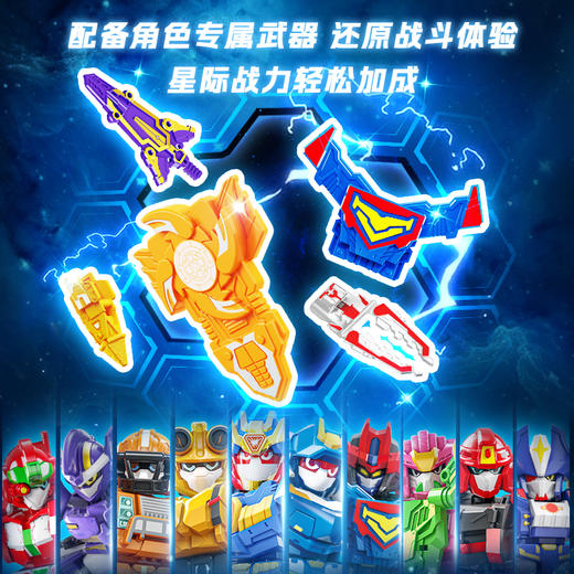 森宝积木人炫卡斗士天尘级玩具炫蓝闪电变形机器人盲盒 商品图2